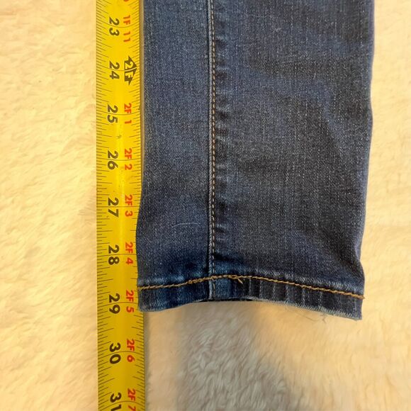 American Eagle Outfitter Women Blue Jean Jeggings Sz 8 Regular Distressed Ripped - Picture 3 of 6